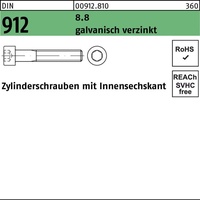 Hörger & Geßler Zylinderschraube DIN 912 Innen-6kt M4x100 8.8 galv.verz. 200St.