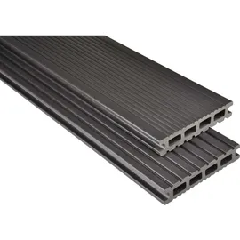KOVALEX WPC-Terrassendiele Exklusiv 600 x 14,5 x 2,6 cm graubraun