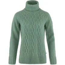 Fjällräven Övik Cable Knit Roller Neck W Damen Patina Green Größe XXS