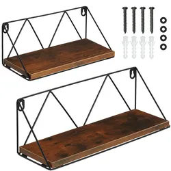 tectake® 2er Set Wandregal, Industrial Style, Belastbarkeit je Regal 15 kg, Tiefe 13 cm