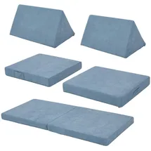 [en.casa] Kindersofa Norhulta 150 x 66 x 46 cm Cord blau
