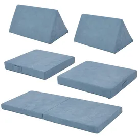 [en.casa] Kindersofa Norhulta 150 x 66 x 46 cm Cord blau