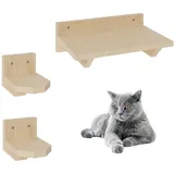 Katzenliege Kletterwand Wandmontage Katzenmöbel Katzenstufen 2 Stufen + 1 Bett