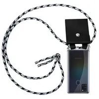 Cadorabo Schutzhülle für Samsung Galaxy A21s Hülle in Grau Handy Kette Kordel abnehmbares Etui