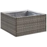 vidaXL Pflanzkübel Grau 80x80x40 cm Poly Rattan