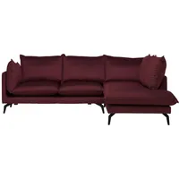 Carryhome Ecksofa, Bordeaux, Metall, 4-5-Sitzer, Füllung: Schaumstoff, Silikon, Ottomane rechts, L-Form, 241x200 cm, Made in EU, Stoffauswahl, planbar, seitenverkehrt erhältlich, Rücken echt, Wohnzimmer, Sofas & Couches, Wohnlandschaften, Ecksofas