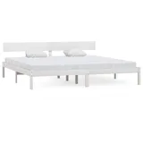 vidaXL Massivholzbett 180 x 200 cm Weiß