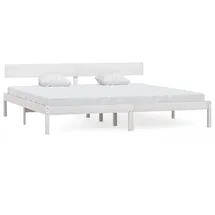 vidaXL Massivholzbett 180 x 200 cm Weiß