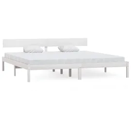 vidaXL Massivholzbett 180 x 200 cm Weiß
