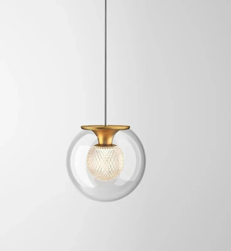 Tubicen Doppel-Globus Pendelleuchte Gold LED dimmbare Hängeleuchte Kücheninsel Mid-Century Modern Hängelampe 6,7 Zoll runde Pendelleuchte für Esszimmer 7W 3000K