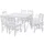 vidaXL Siebenteiliges Esstisch-Set Pinienholz Weiß