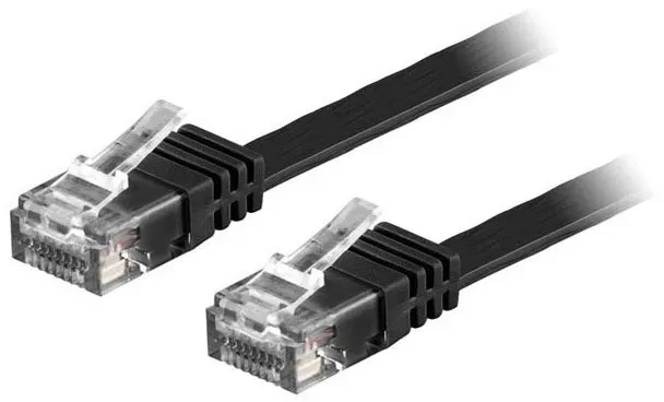 Deltaco UTP Patchkabel Cat6 2m Flachkabel Svart