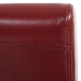 Mendler 2er-Set Esszimmerstuhl Stuhl Küchenstuhl Littau ~ Kunstleder, rot-braun, dunkle Beine