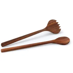 Salatbesteck CONTINENTA, braun (holzfarben), Massivholz, Kochbesteck-Sets, Akazie, 36 cm