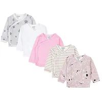 TupTam Baby Mädchen Langarm Wickelshirt Baumwolle 5er Set, Farbe: