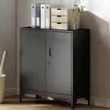Homcom Aktenschrank 80 x 35 x 91 cm Schwarz