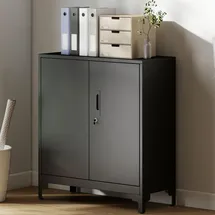 Homcom Aktenschrank 80 x 35 x 91 cm Schwarz
