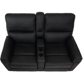 Mendler 2er Kinosessel HWC-K17 Kunstleder 157 x 102 x 0 cm Schwarz mit Relax-Funktion