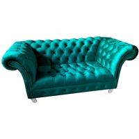 JVmoebel Chesterfield-Sofa Modernes Chesterfield 2-Sitzer Sofa in blau handgefertigt blau