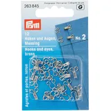 Prym 263845 Federhaken und Augen MS 2 silberfarbig, Brass, Silber, Nr. 2,mittel, 12