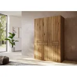 Home affaire Kleiderschrank Ambroise aus Wildeiche, erhältlich in verschiedenen Breiten Massivholz-Kleiderschrank, im 50 cm Raster planbar braun 152 cm x 223 cm x 62 cm