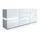 Vladon Sideboard 177 x 75 x 39 cm Weiß Hochglanz