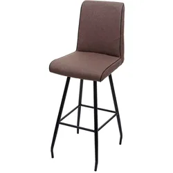 Barhocker MCW-H72, Barstuhl Tresenhocker, Fußablage Stahl Stoff/Textil ~ braun