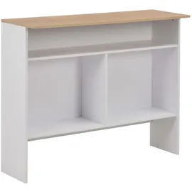 vidaXL Bartisch 130 x 40 x 120 cm Weiß/Eichefarben