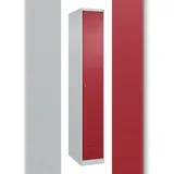 C+P Spind Classic PLUS, 1 Abteil, HxBxT 185x30x50cm, Zylinderschloss, Hellgrau/Rubinrot von PROREGAL