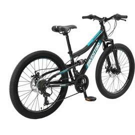 Bikestar MTB Vollstahl 21fach 24 Zoll schwarz/benzin schwarz, 33, CM