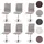 Mendler Esszimmerstuhl HWC-C41 Stoff creme-grau 6er Set