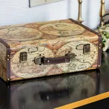 HMF VKO104 Vintage Koffer aus Holz, 44 x 32 x 16 cm |