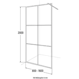 Home Deluxe Baki Walk-In-Dusche 130 x 200 cm schwarz Klarglas