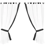 arsvita Gardinenset mit Schlaufen Skyline Landhausstil 140x120 cm - Anthrazit