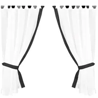 arsvita Gardinenset mit Schlaufen Skyline Landhausstil 140x120 cm - Anthrazit