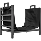 Outsunny Kaminholzregal Metall 49 x 34 x 44 cm 1-St. Schwarz