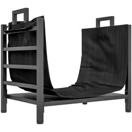 Outsunny Kaminholzregal Metall 49 x 34 x 44 cm 1-St. Schwarz
