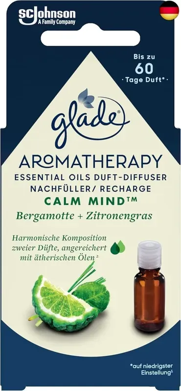 Glade Aromatherapie Ätherische Öle Aromadiffuser-Nachfüllung, Bergamot + Zitronengras, 17,4 ml