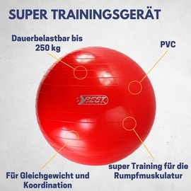 Best Sporting Gymnastikball 65 cm, rot, rot