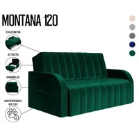 e-meubles Innovatives Schlafsofa mit Schlaf-Funktion, Sofa mit Stauraum, wandelbarer Sessel, elegantes Design – montana 120 (Dunkelgrün – Kronos 19)