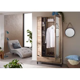 MASSIVMOEBEL24.DE Wildeiche Garderobenschrank 103x40x205 bianco geölt