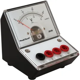 Peaktech P 205-06 Spannungsmessgerät/Voltmeter Analog/Messgerät mit Spiegelskala 0 ... 3V/ 15V/ 30V DC