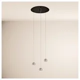 s.luce Beam LED Pendelleuchte 3- oder 5-flammig Modular Baldachin 3-flammig / Aluminium / Schwarz