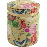 Kare Hocker Flower Fever Polyester 39 x 47 x 39 cm Gelb