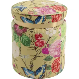 Kare Hocker Flower Fever Polyester 39 x 47 x 39 cm Gelb