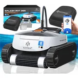 Kesser KESSER® Poolroboter für Boden und Wand Poolsauger bis 100m2 Pools & eine leistungsstarke Reinigung Poolreiniger vollautomatisch mit App-Funktion und Kontrollmodul Klettermechanismus
