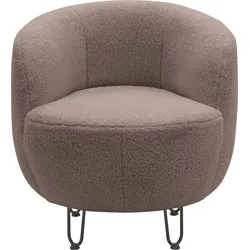 Sessel INOSIGN "Anjuli Lieferzeit nur 2 Wochen", rosa (altrosa), B:72cm H:72cm T:76cm, 100% Polyester, Sessel, Runde Form, perfektes Einzelstück, Flausch oder Feinstruktur