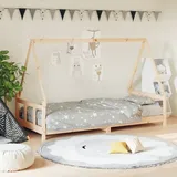 "2024"cloris Kinderbett 90x190 cm Massivholz Kiefer - Kinderbetten CHY61802514 - Braun