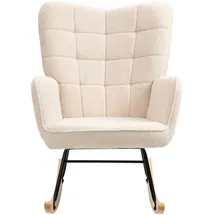 Homcom Schaukelstuhl 98 x 101 x 69 cm Beige mit Relax-Funktion