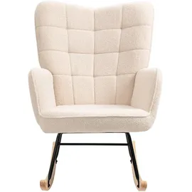 Homcom Schaukelstuhl 98 x 101 x 69 cm Beige mit Relax-Funktion